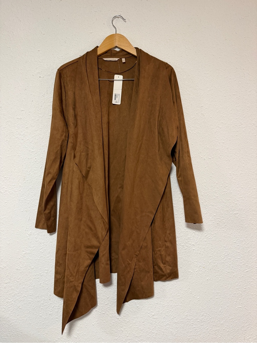 Soft surroundings draped shape faux suede jacket xl nwt